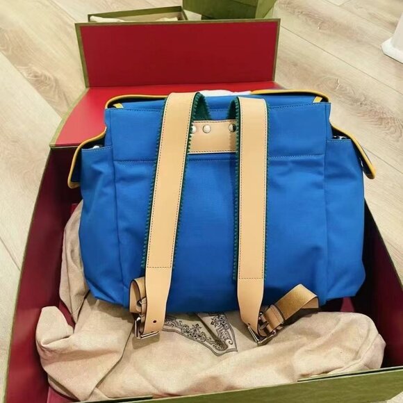Authentic Gucci Canvas Childrens Sciroppo Patch Backpack Blue NIB - Picture 4 of 7